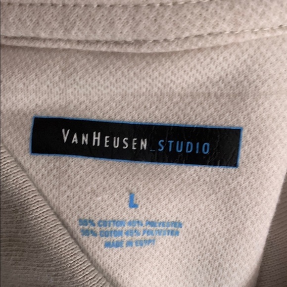 Van Heusen Cream Button Down Polo Shirt - Picture 5 of 5